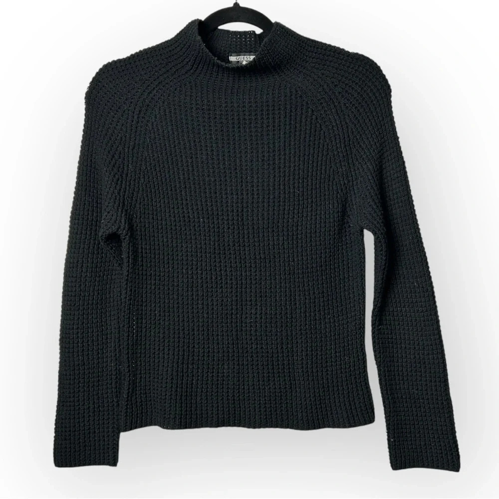 Guess Jeans Black Knit Long Sleeve Sweater M